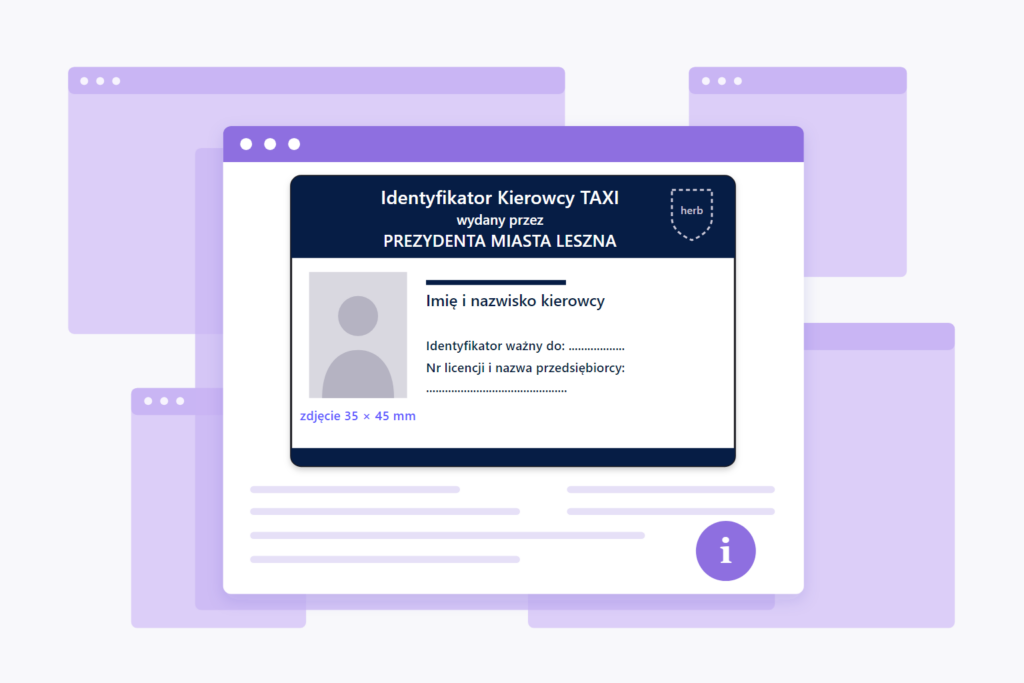 Identyfikator kierowcy - oznakowanie taksówki w Lesznie