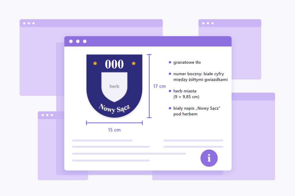 Emblemat z numerem bocznym - oznakowanie taksówki w Nowym Sączu