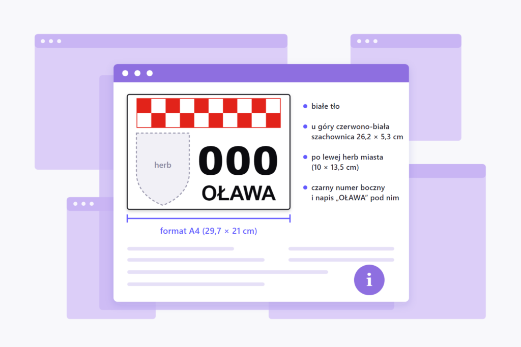 Naklejka z numerem bocznym - oznakowanie taksówki w Oławie