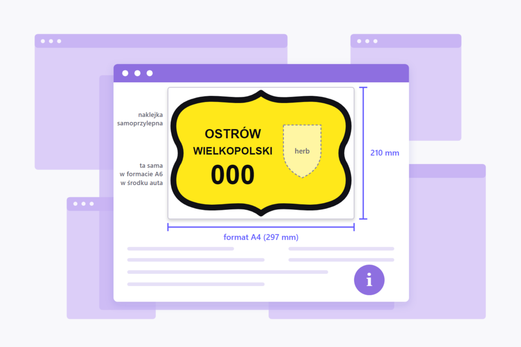 Oznakowanie z numerem bocznym - oznakowanie taksówki w Ostrowie Wielkopolskim