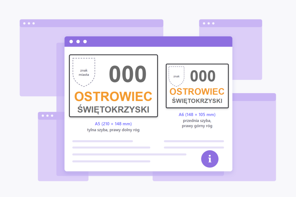 Plakietki z numerem licencji - oznakowanie taksówki w Ostrowcu Świętokrzyskim