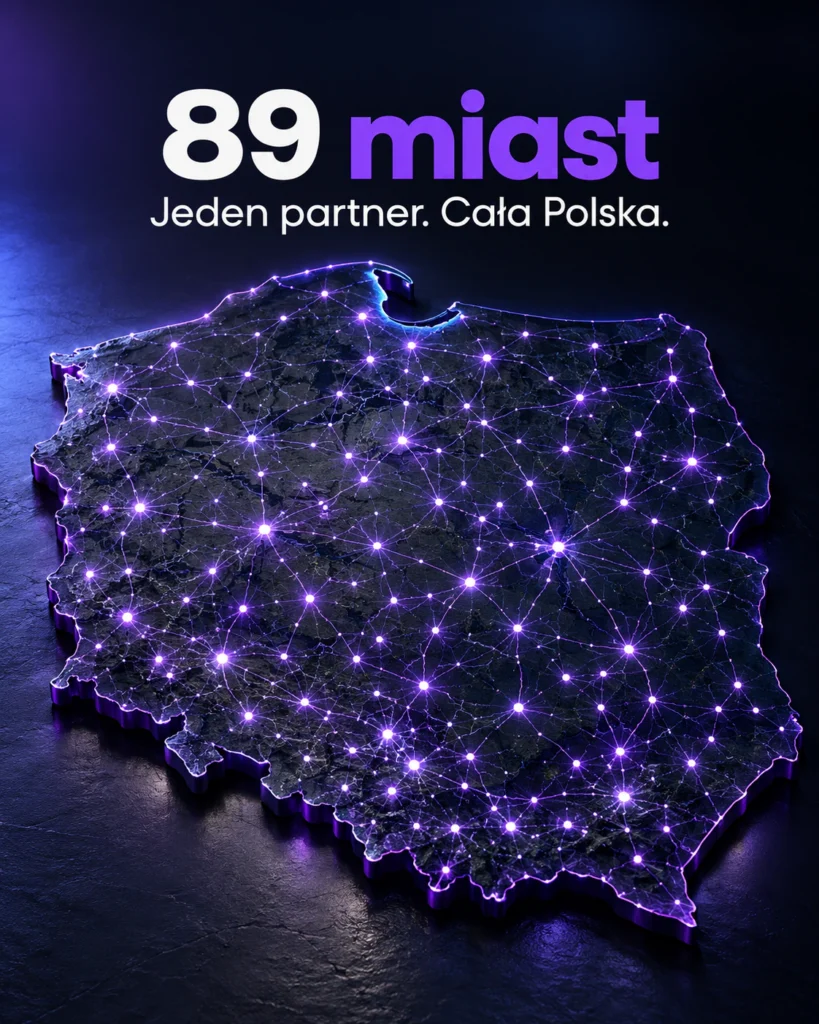 Mapa Polski - Ramnext w 89 miastach